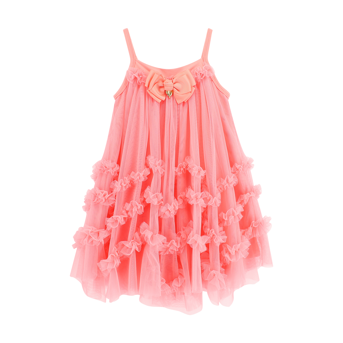 Zigzag Tulle Dress Coral