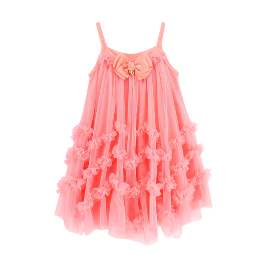 Zigzag Tulle Dress Coral