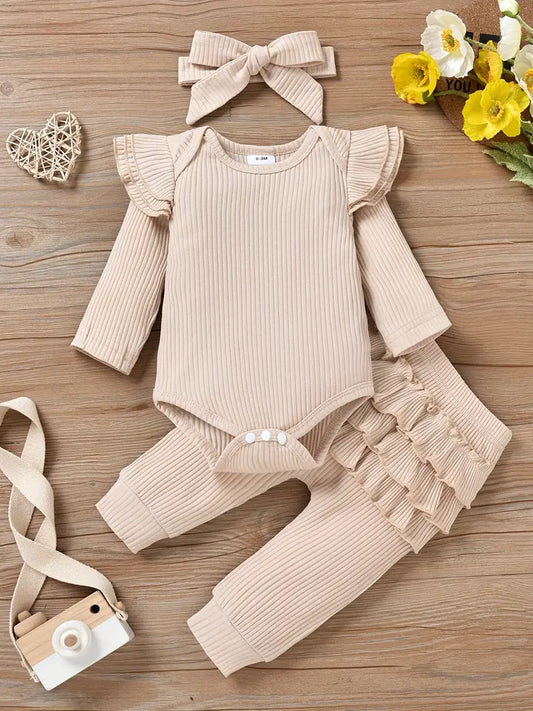 Romper Long Sleeve Outfit Apricot