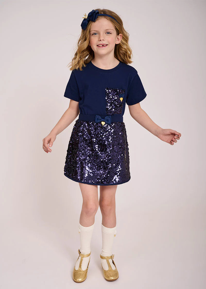 Diva Sequin Skirt Navy