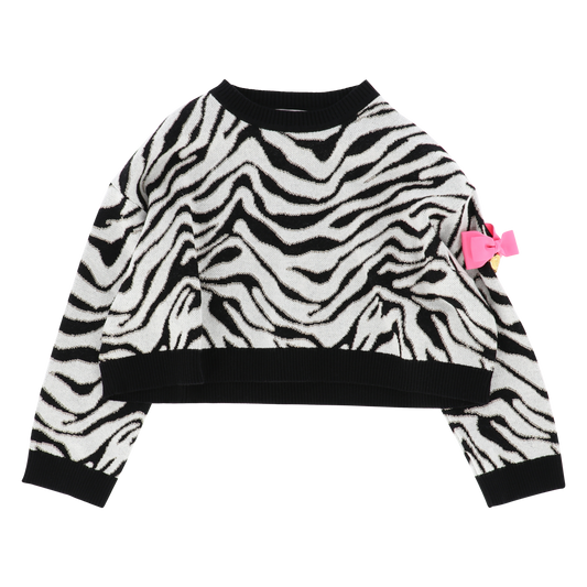 Roberta Cropped Zebra Jumper White/Black