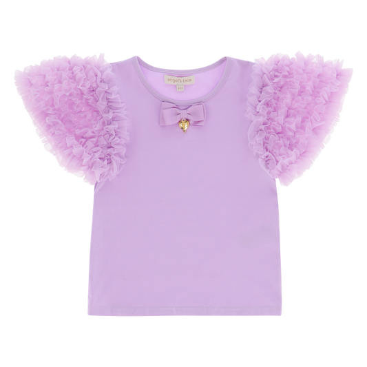 Lexie Tulle Sleeve Top Lilac