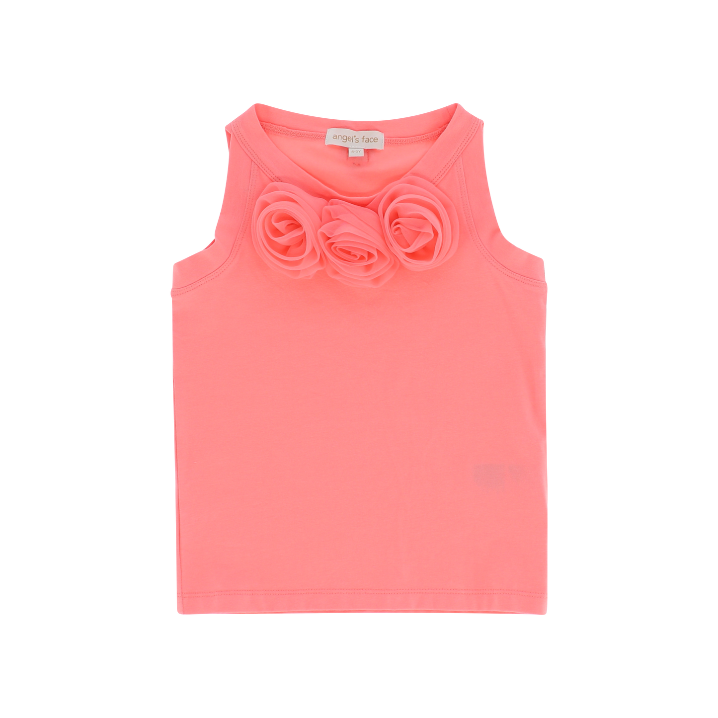 Ottilie Tulle Roses Top Coral