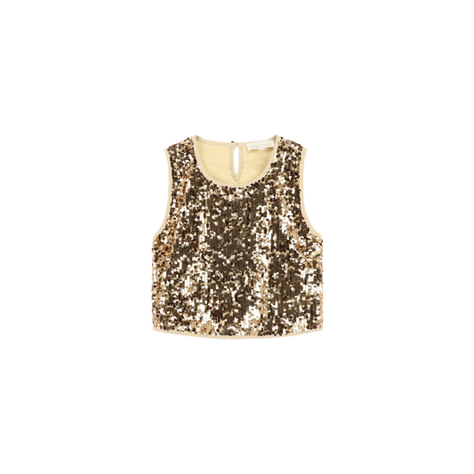 Diva Sequin Top Gold