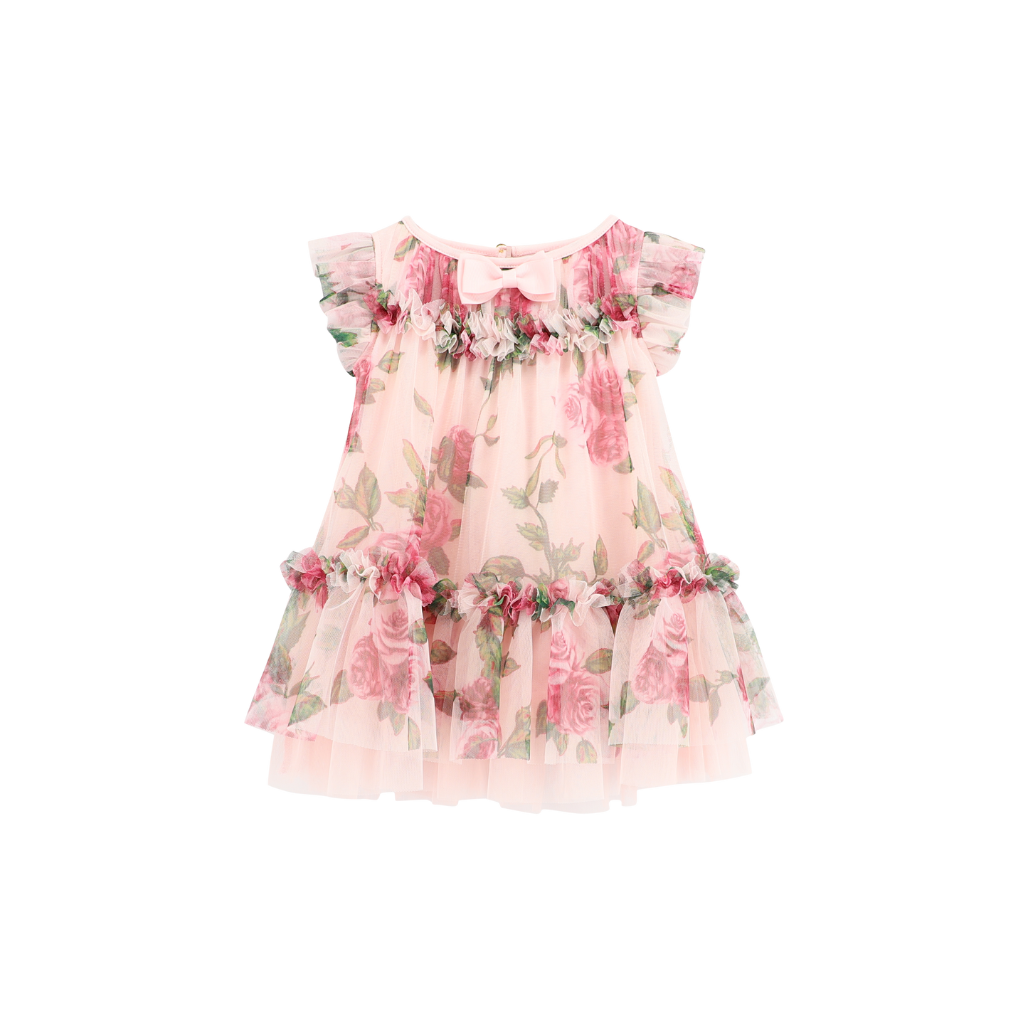 Rosebud Roses Tulle Baby Dress Pink – Little Divas