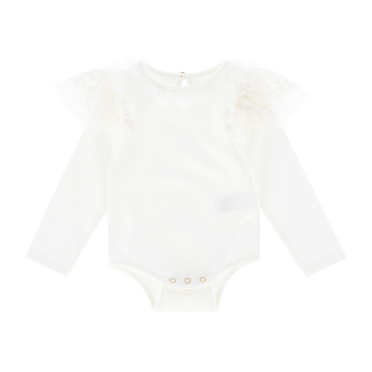 Primrose Lace Trim Babygrow Snowdrop