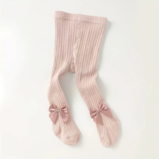 Tights With Bowknot Pink