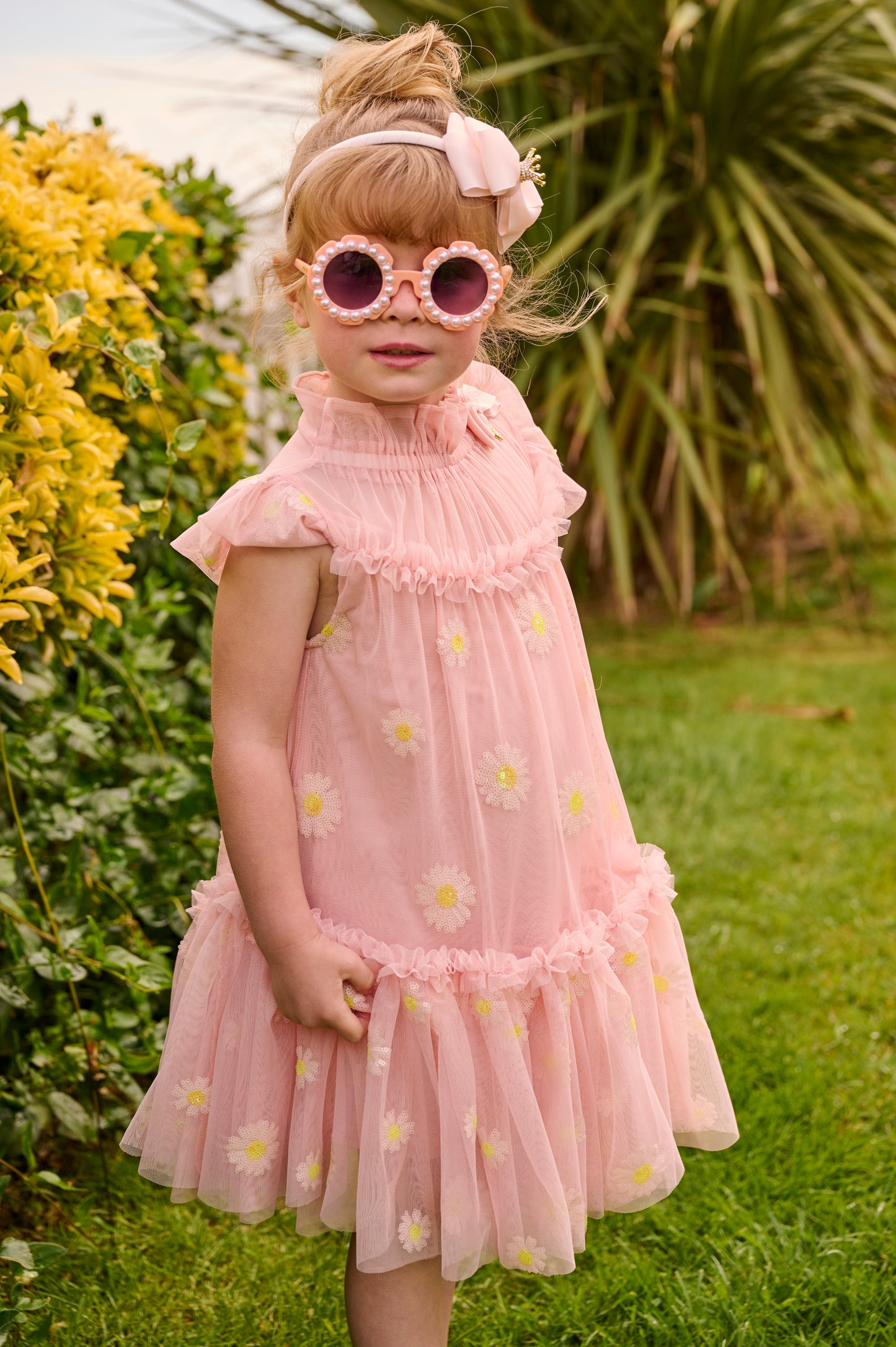 Marigold Dress Sequin Daisy/Blush