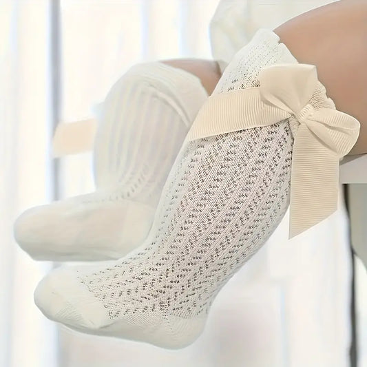 Bowknot Knitted Socks Beige