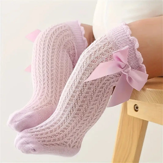 Bowknot Knitted Socks Pink