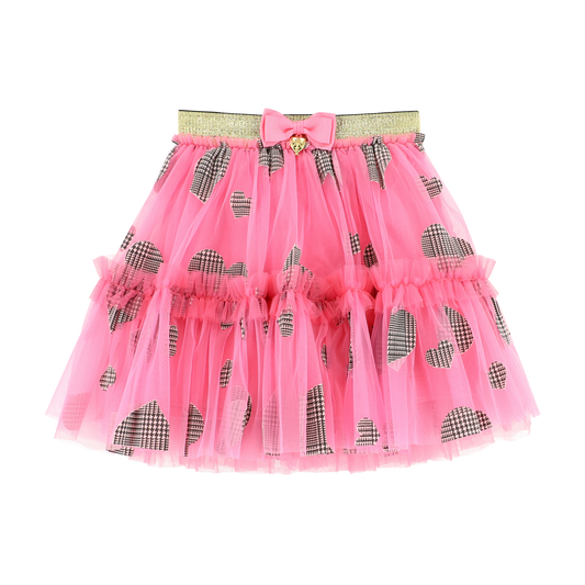 Barbarella Tulle Skirt Hearts/Hot Pink