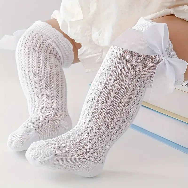 Bowknot Knitted Socks White