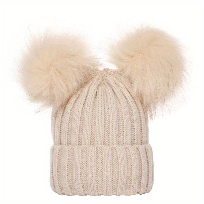 Pompom Bear Ears Beige