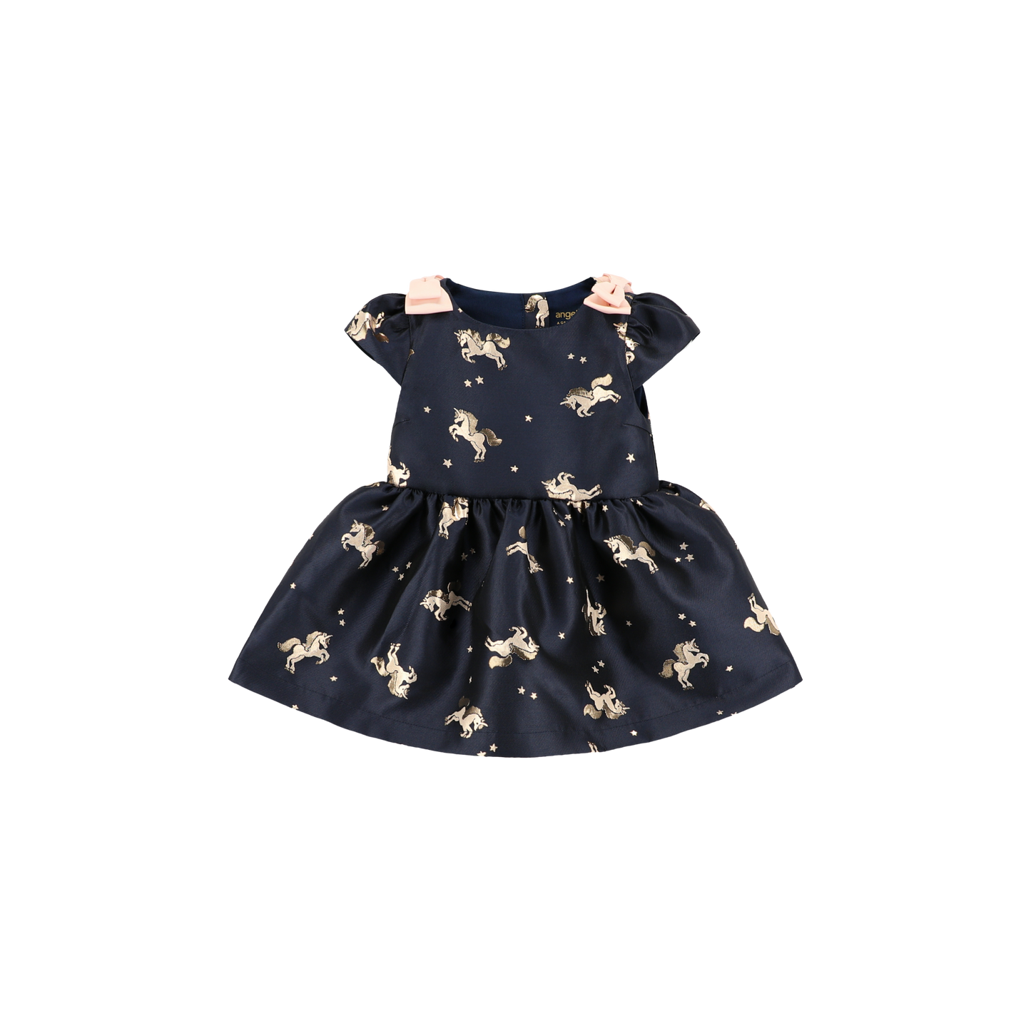 Oksana Jacquard Baby Dress Unicorn/Navy