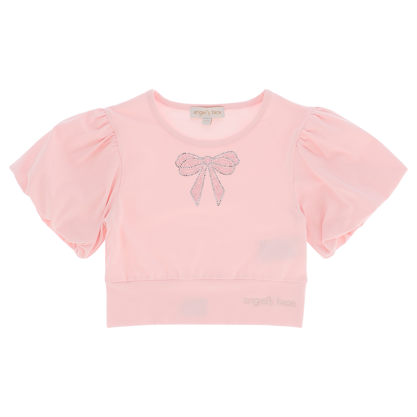 Dollie Pearl Bow Top Pale Pink