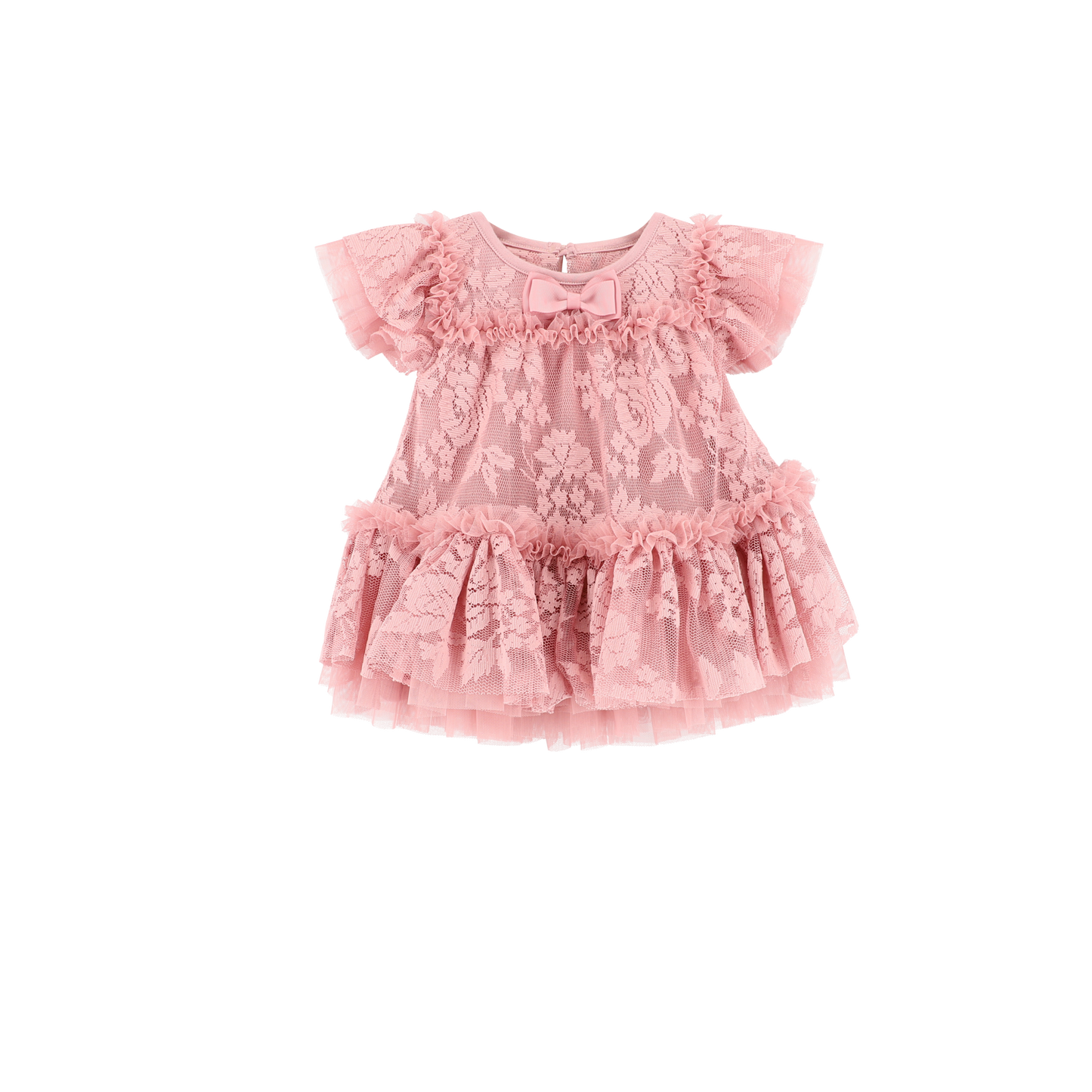 Vida Lace Baby Dress Tea Rose