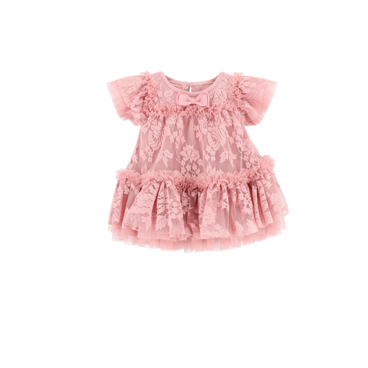 Vida Lace Baby Dress Tea Rose