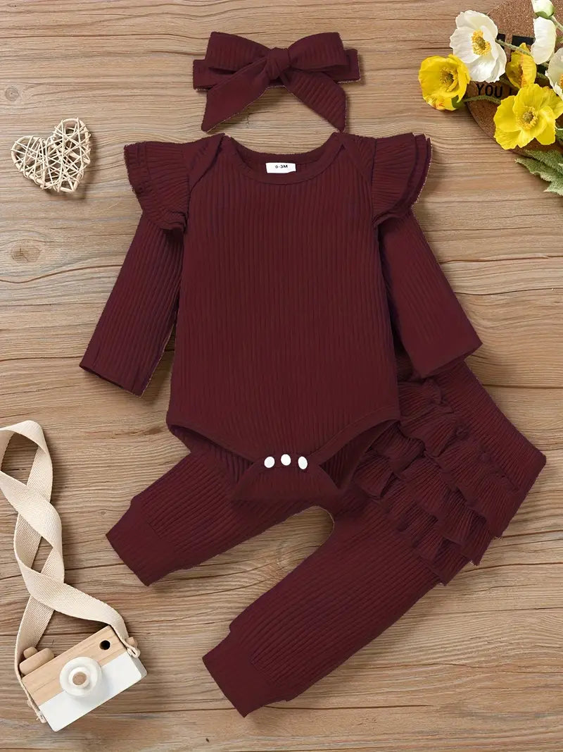 Romper Long Sleeve Outfit Burgundy