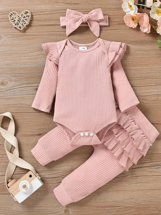 Romper Long Sleeve Outfit Pink