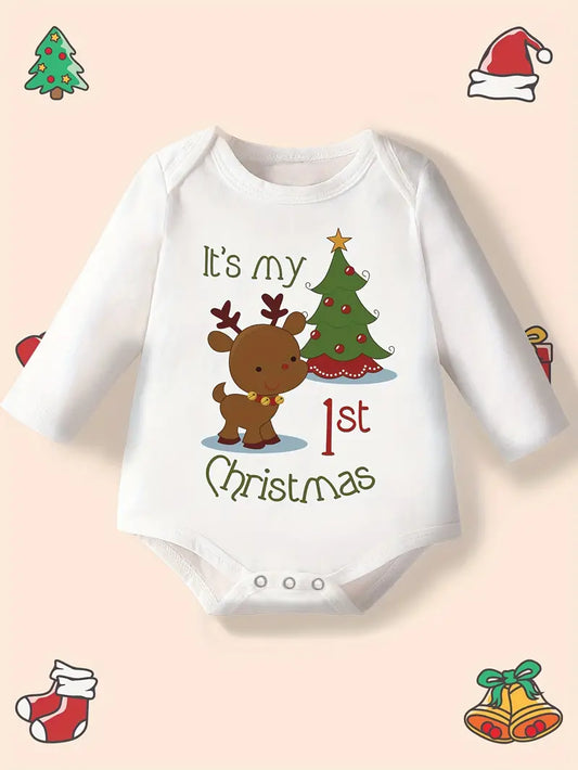 “It’s My 1st Christmas” Unisex Onesie White