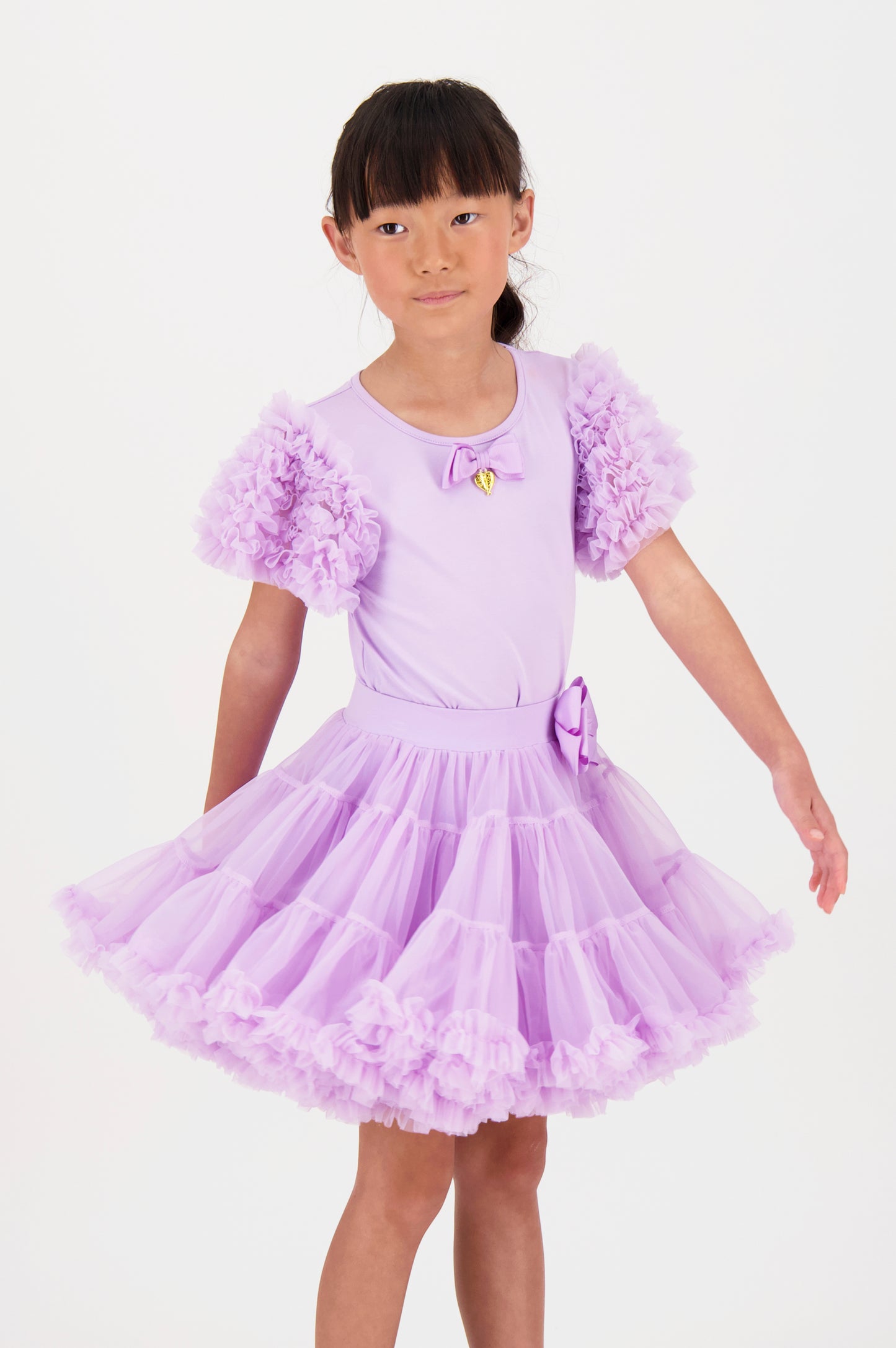 Lexie Tulle Sleeve Top Lilac