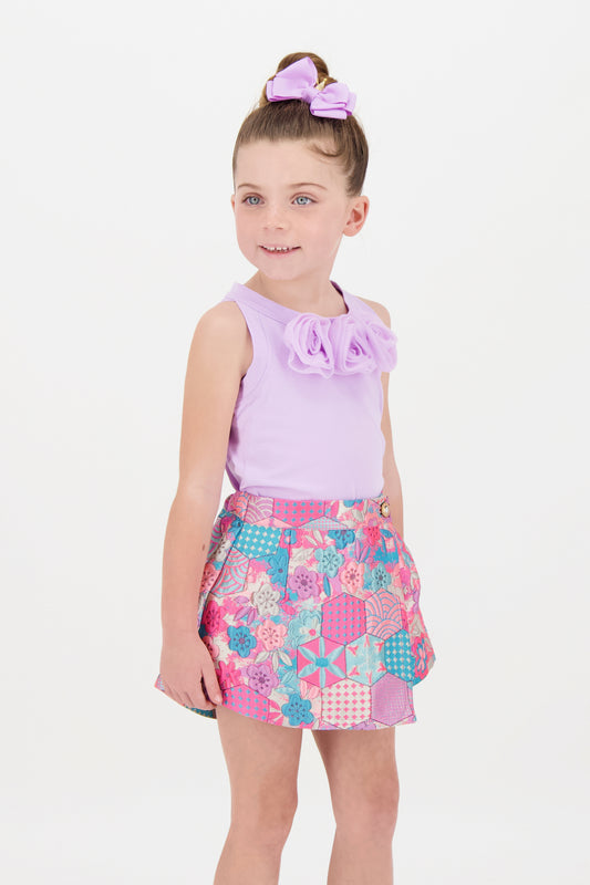 Ottilie Tulle Roses Top Lilac