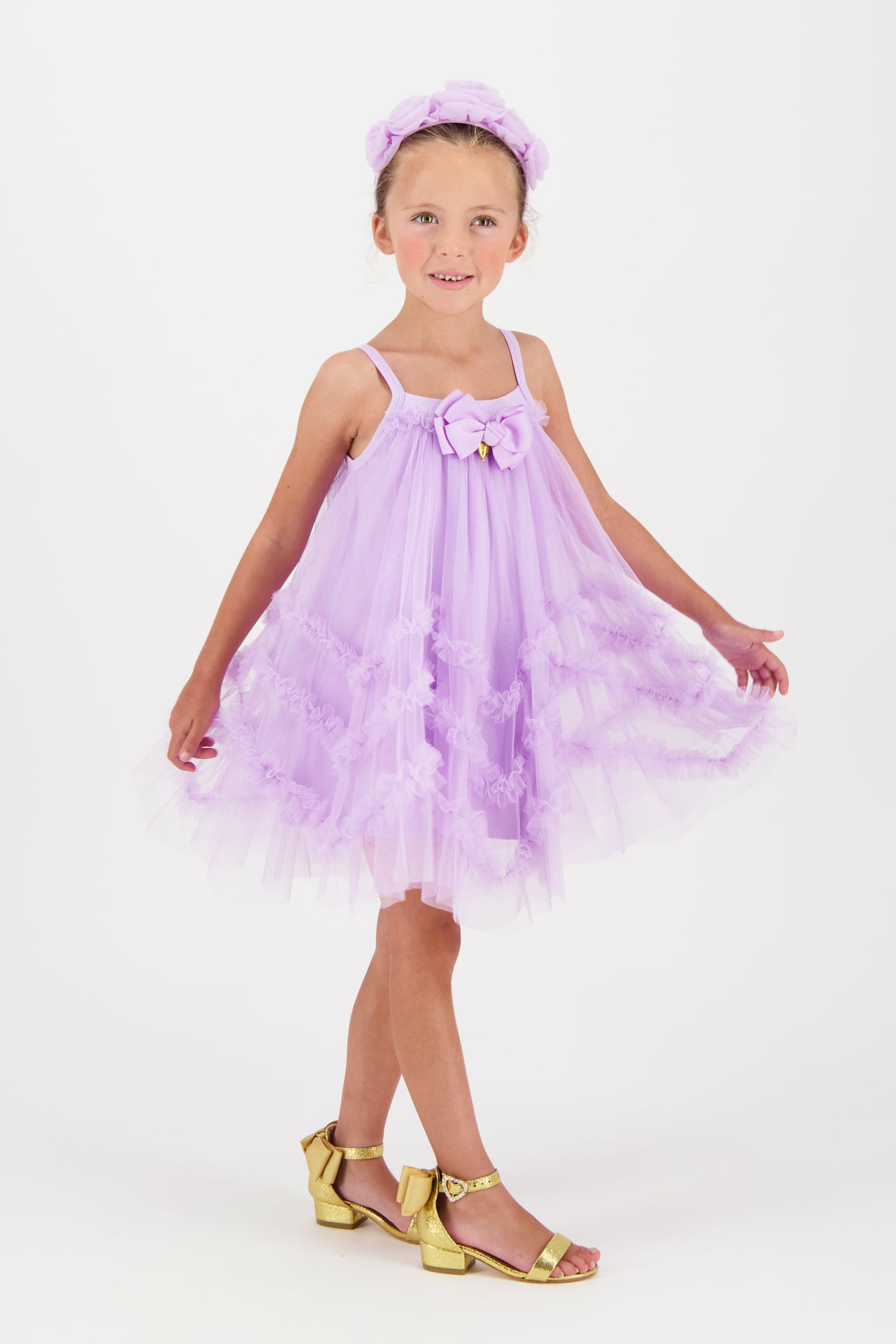 Zigzag Tulle Dress Lilac